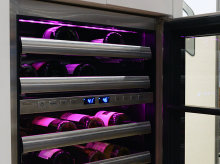 Variable Color LED-Lit Wine Cabinet