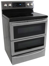 The Samsung NE59J7850WS Flex Duo electric range profile