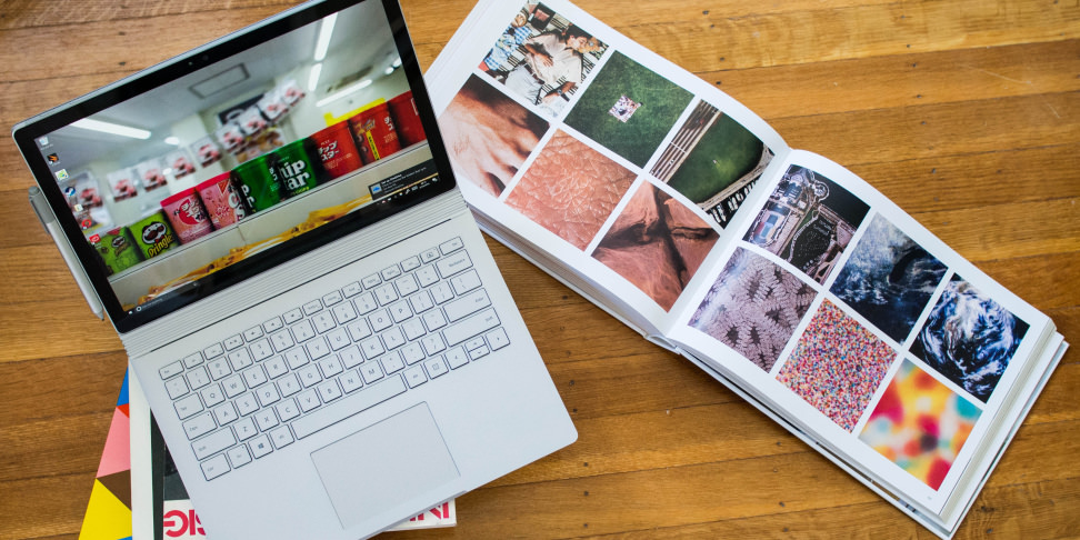 Microsoft Surface Book Open With Books