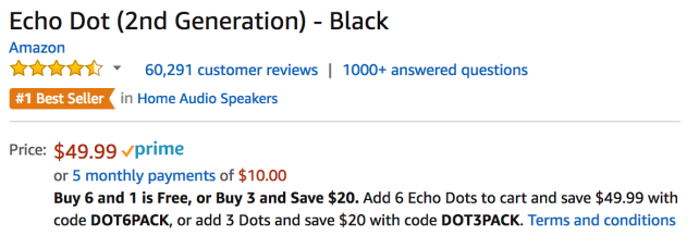 Echo Dot Listing
