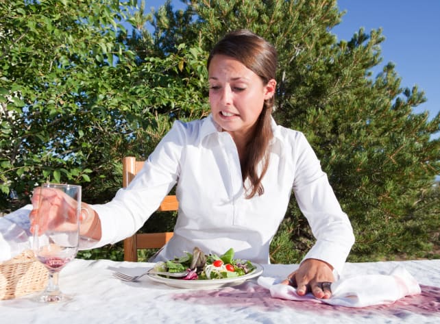 Wine stain on clothing