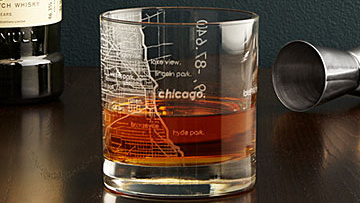 Etched City Map Glasses