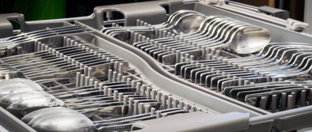 Third rack silverware tray