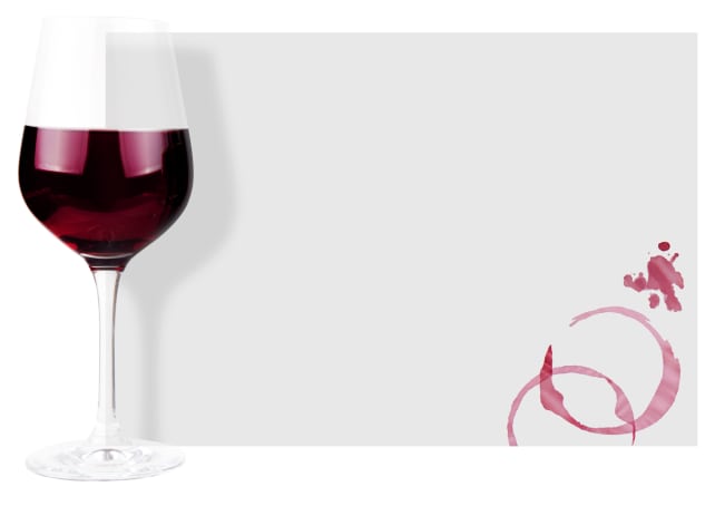 Wine stain on tablecloth