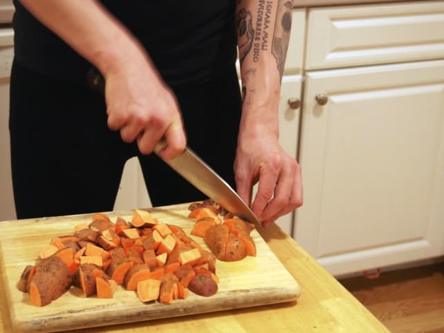 Cutting veggies