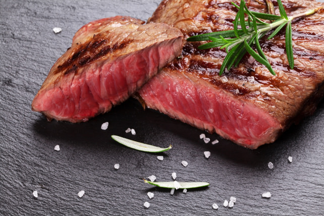 Rare steak